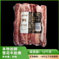 牛肋条澳洲原切谷饲肋排去骨肉餐饮定制商用安格斯雪花牛肋条
