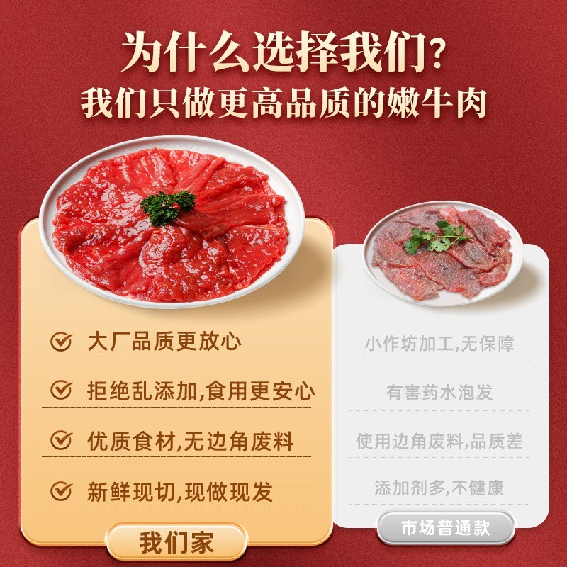 商用火锅食材嫩牛肉定制可印logo餐饮冻品牛肉生鲜冷冻厂家图4