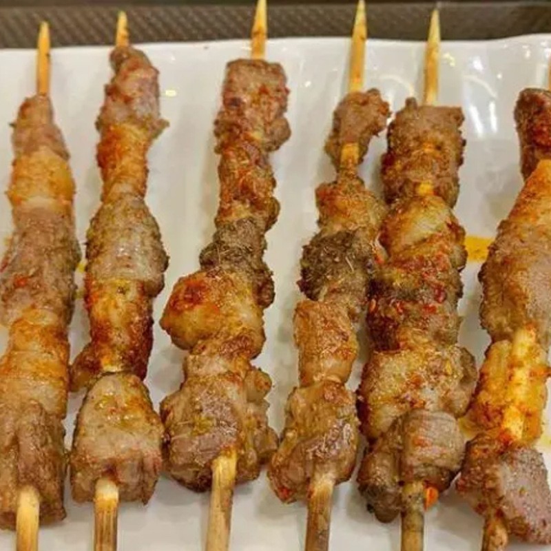 定制俄罗斯鸡肉大肉串70G*20支*8包（箱）烧烤油炸半成品夜市小吃图3