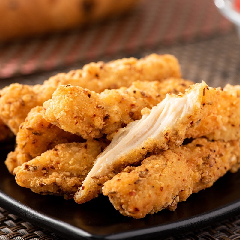 新疆鸡柳1kg*1包孜然无骨鸡柳汉堡店商用街边油炸图2