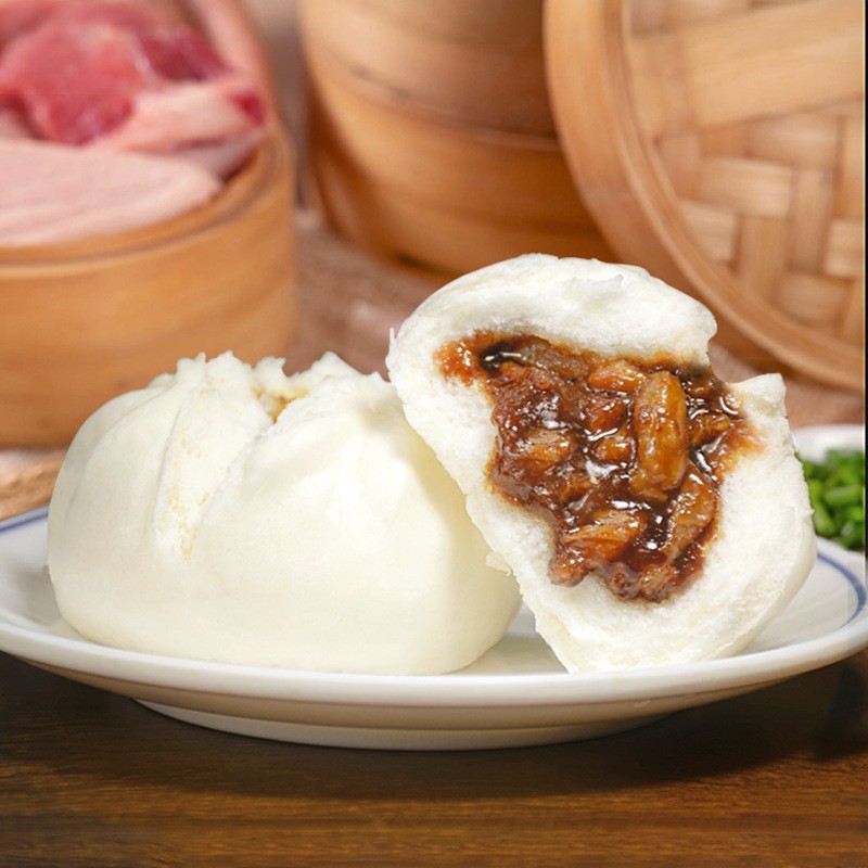 笑口叉烧包学生早餐包子点心厂家特色美味食品图2