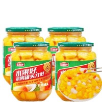 OEM贴牌代工什锦罐头510g*4罐水果罐头定制黄桃椰果杂果罐头整箱