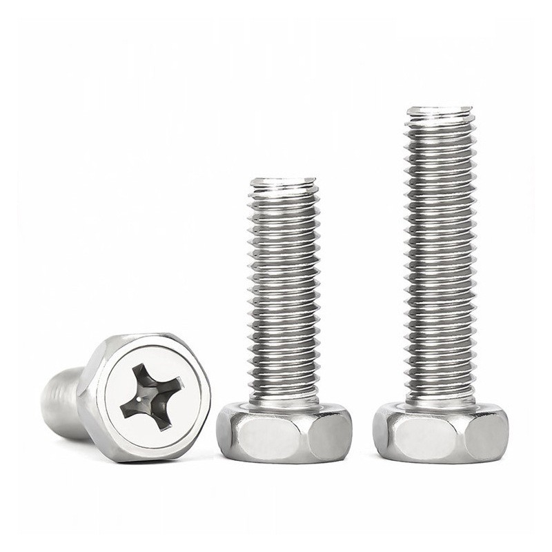 定制高碳钢镀锌十字槽凹穴外六角机螺丝钉GB29.2M3M4M5M6紧固件图4