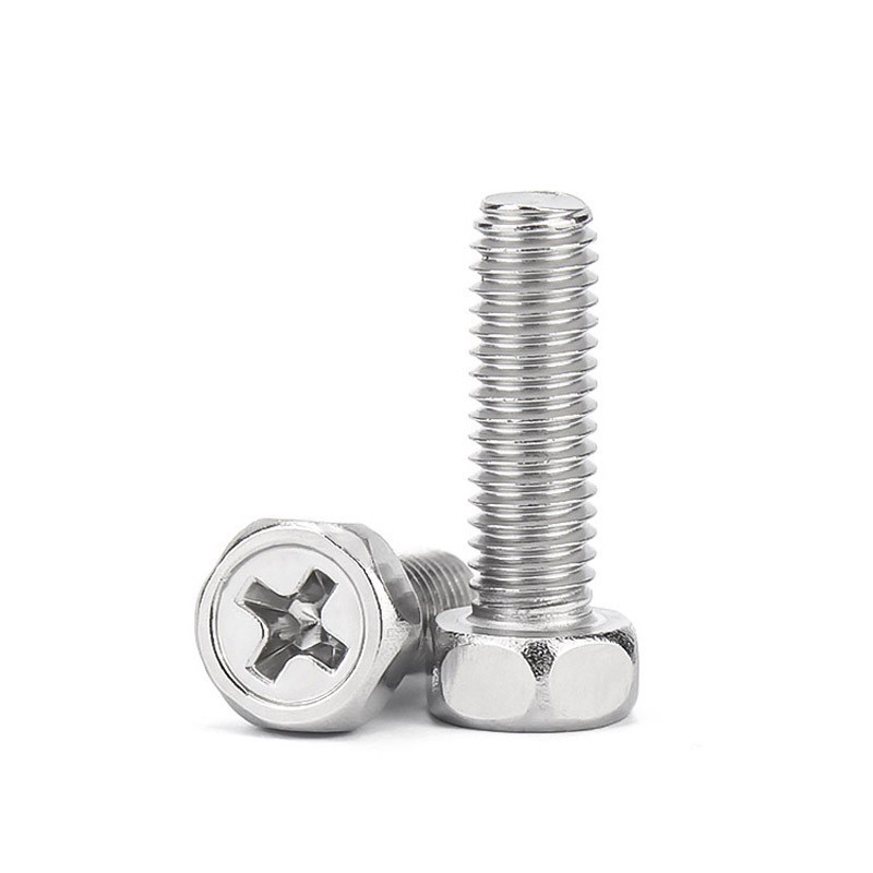 定制高碳钢镀锌十字槽凹穴外六角机螺丝钉GB29.2M3M4M5M6紧固件图3