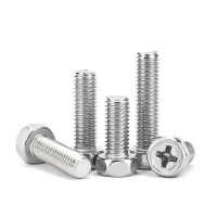 定制高碳钢镀锌十字槽凹穴外六角机螺丝钉GB29.2M3M4M5M6紧固件