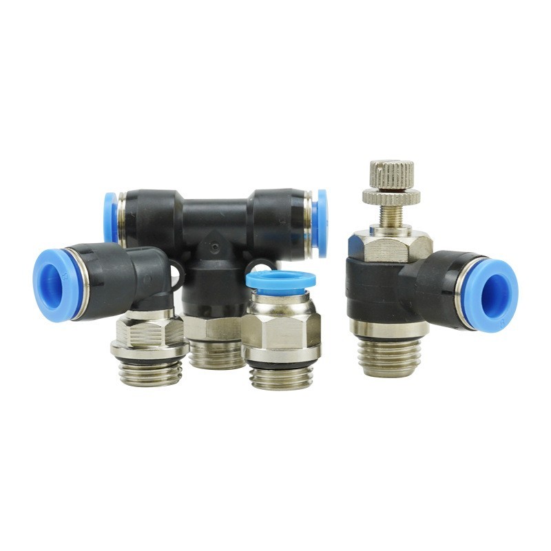 蓝色PC8-G02快插气动快速接头PL6-G01气管接头SLG螺纹黑非标定制图2