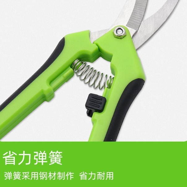 不锈钢花枝剪刀修枝剪 弯头园林园艺剪刀 弹簧省力修枝剪批发定制图3