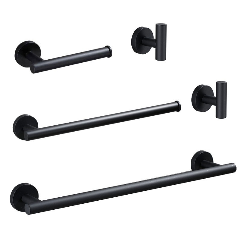 加工定制跨境304不锈钢毛巾杆架卫浴卫生间浴室五金挂件套装轻奢图2