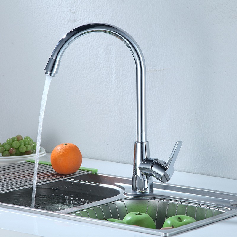 定制厨房水龙头 360度旋转铜冷热水龙头单把混水阀厨房菜盆水龙头图2