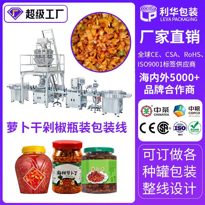 全自动预制菜酱菜罐包装生产线 萝卜干剁椒瓶装包装线 酱菜灌装机图5