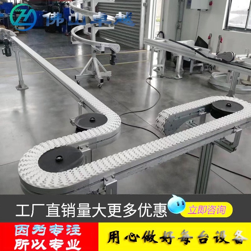 柔性链输送机消毒液瓶盖齿形链传送线酒瓶灌装机流水线转弯网带链图2