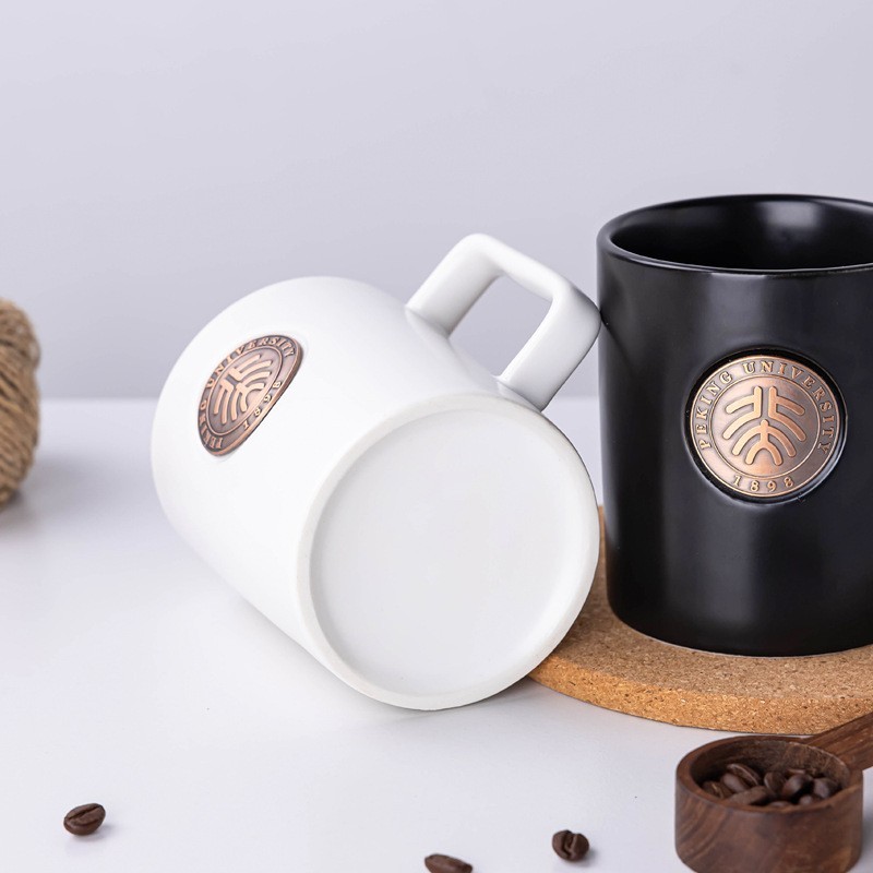 【定制】LOGO星巴风直筒铜牌咖啡陶瓷文创商务马克杯礼品广告杯子图3