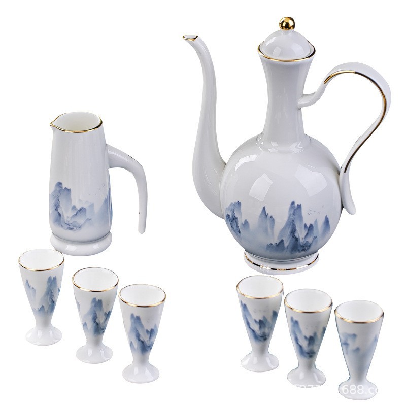 景德镇陶瓷白酒酒具套装轻奢中式酒店餐厅家用分酒器酒壶白酒杯图5