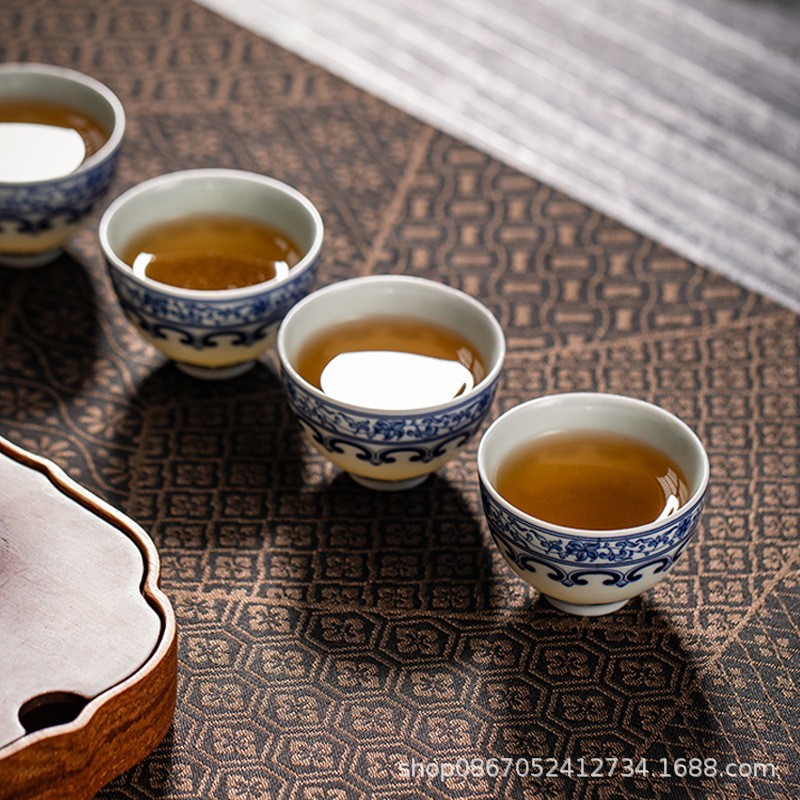 功夫茶具定制礼品礼盒LOGO批发景德镇青花瓷陶瓷茶具套装办公送礼图2