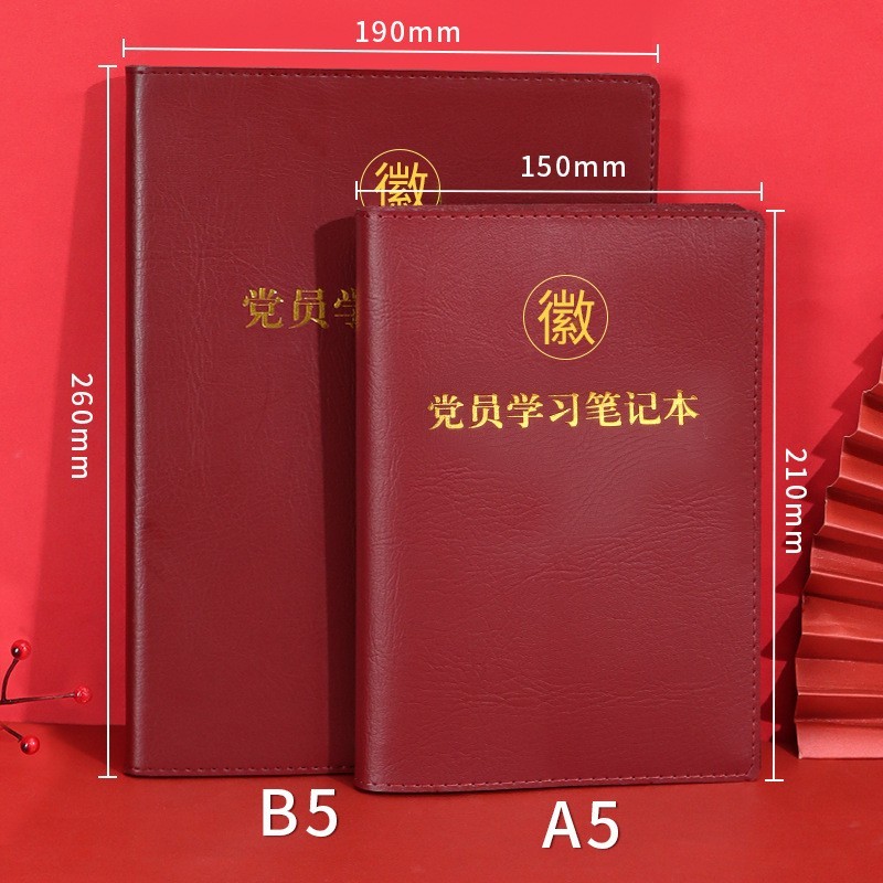 定制2025年党员A5学习笔记本党支部会议记录三会活页记录本商务图4