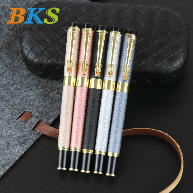 龙头笔夹签字笔钢笔宝珠笔简约大气中性笔金属水性笔激光定制图2