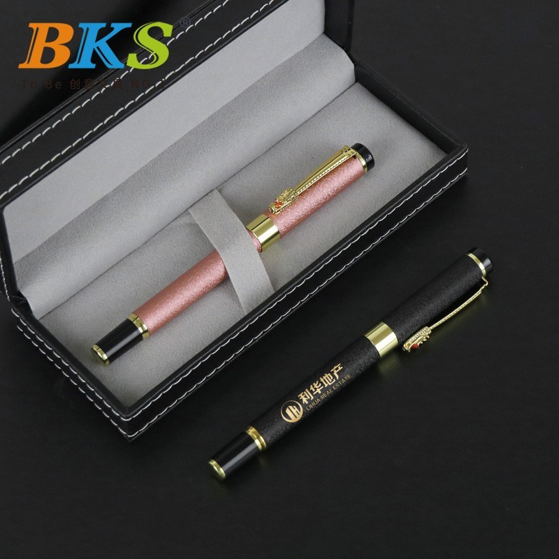 龙头笔夹签字笔钢笔宝珠笔简约大气中性笔金属水性笔激光定制图3