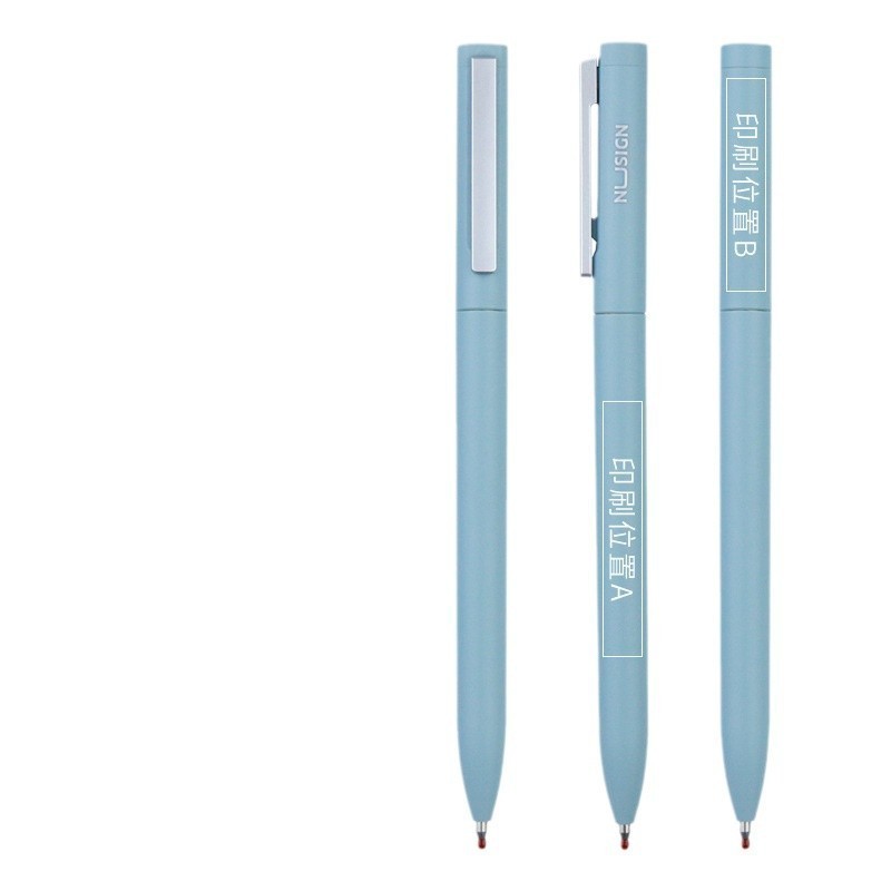 按动中性笔定制LOGO 子弹头黑色笔芯按动式签字图3