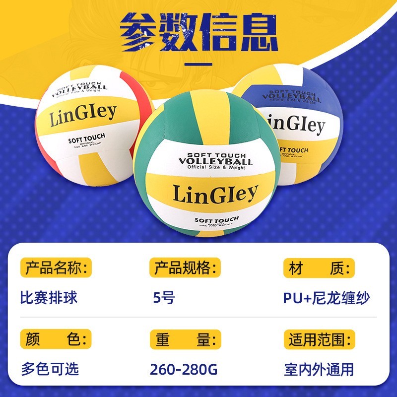 厂家定制5号沙滩排球男女孩充气比赛排球Volleyball学生训练排球图2