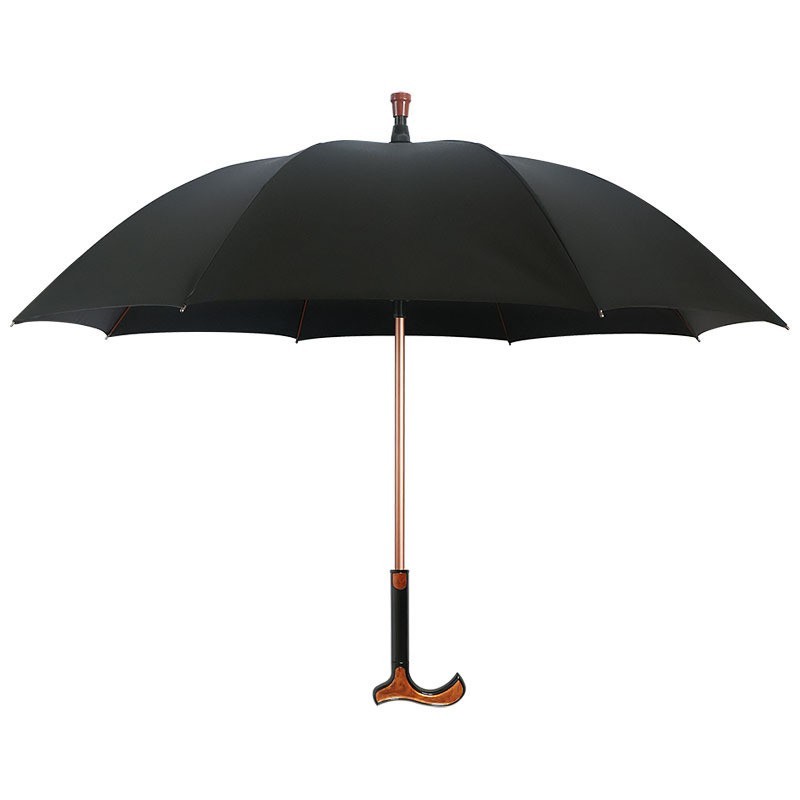 一伞两用黑胶遮阳伞可分离长柄伞登山老人伞拐杖伞印制logo防晒伞图3