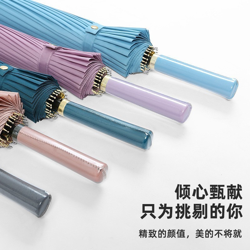 定制24骨长柄雨伞女士加大加固结实抗风暴雨专用黑色大号雨伞男士图5