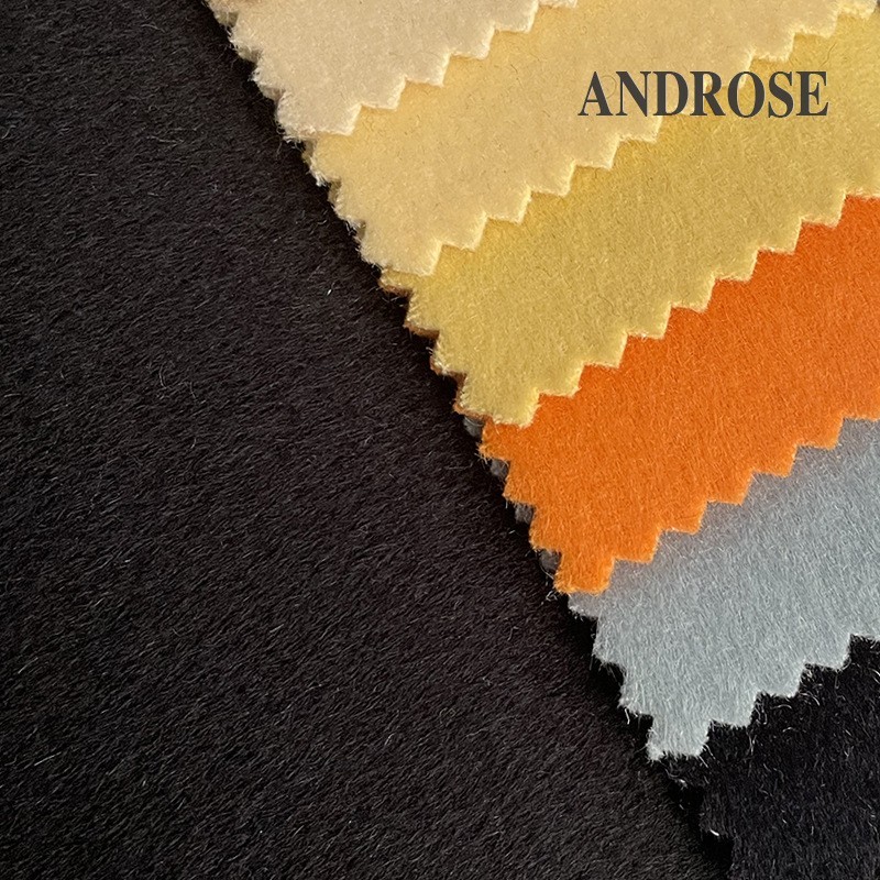 素色10羊绒90羊毛双面呢粗纺梭织毛绒混纺备胚面料服装布料图3