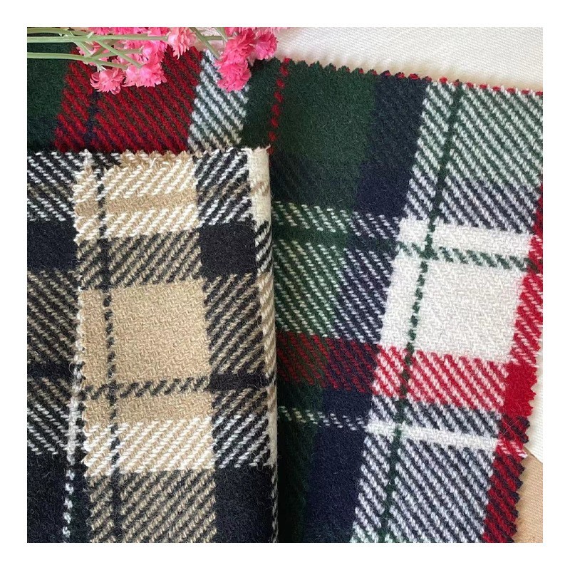 格纹全毛面料 双面斜纹 多色羊毛 彩色格子大衣呢图4