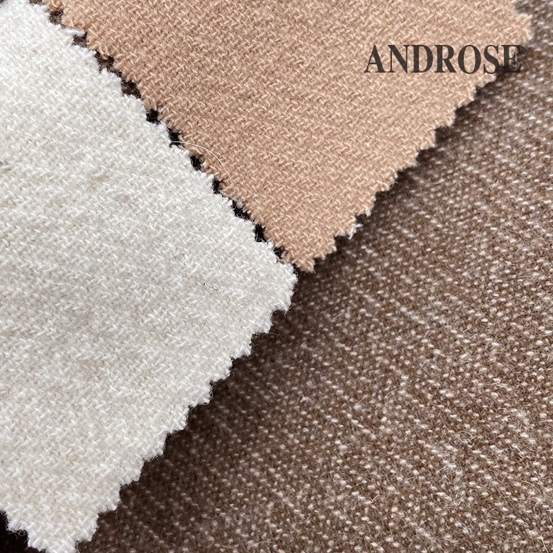 加工定制锁式纹理肌理面料混色羊毛绉纱双面呢双面异色大衣呢料图3