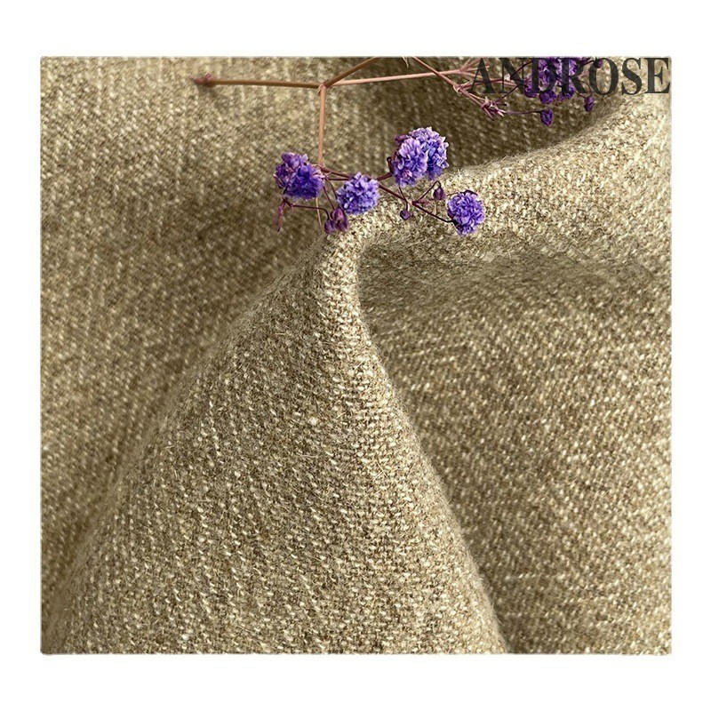 加工定制锁式纹理肌理面料混色羊毛绉纱双面呢双面异色大衣呢料图4