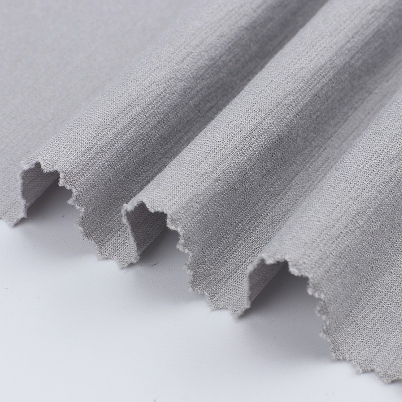 加工 纹理小皱布弹力拉架针织面料 绵纶汗布春夏男装T恤布家居图4