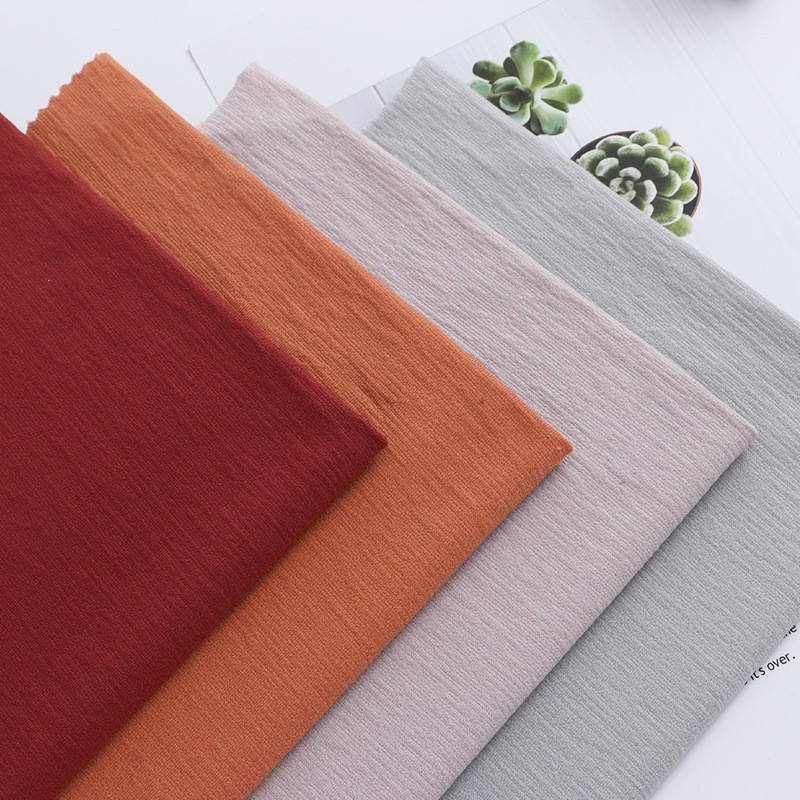 加工 纹理小皱布弹力拉架针织面料 绵纶汗布春夏男装T恤布家居图3