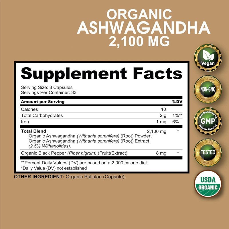 南非醉茄胶囊100粒素食胶囊南非醉茄粉和根提取物缓解压力降燥图3