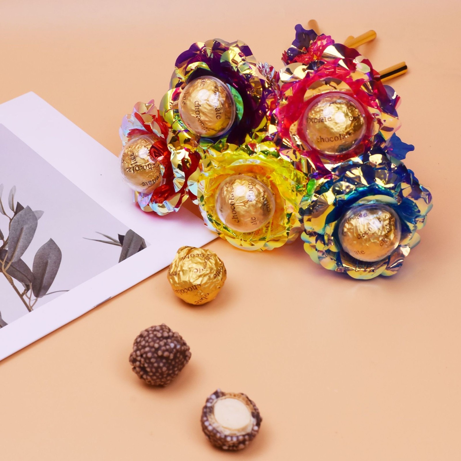 圣诞节爆款盒装金沙球情人节夹心巧克力花束糖果零食礼盒图2