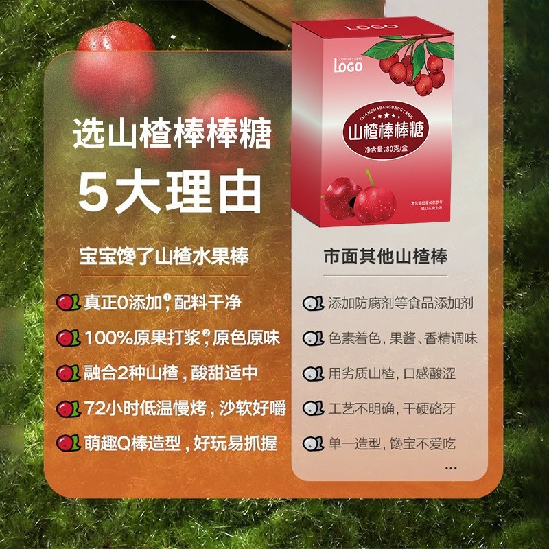 儿童零食山楂开胃棒棒糖独立包装原味蜜饯棒棒糖果贴牌定制代加工图4