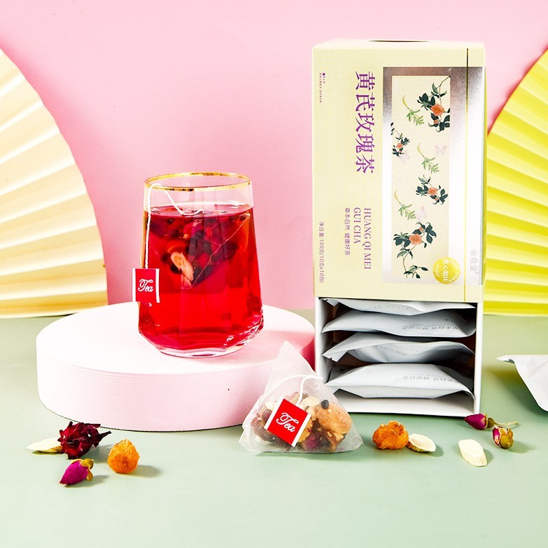 黄芪玫瑰桂圆红枣枸杞茶袋泡茶盒装茶三花茶独立小茶包图2