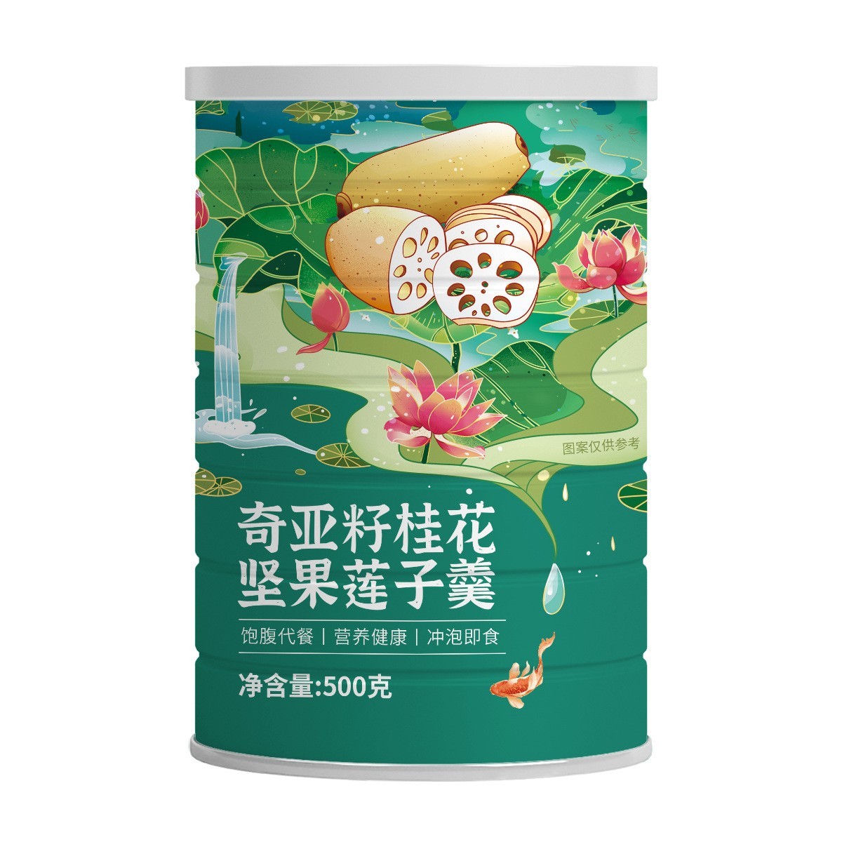 桂花水果颗粒莲藕粉羹 500g营养早餐代餐饱腹 奇亚籽坚果藕粉图5