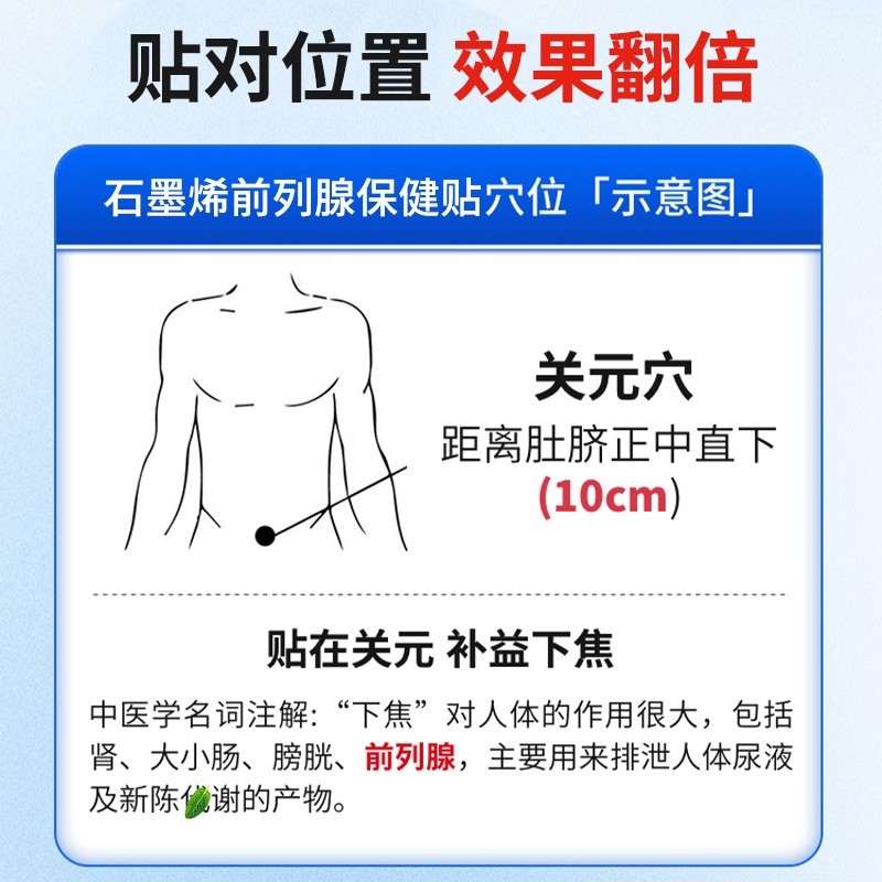 石墨烯前列腺膏药贴尿频尿急男士肾宝益肾贴定制益肾穴位贴肚脐贴图2
