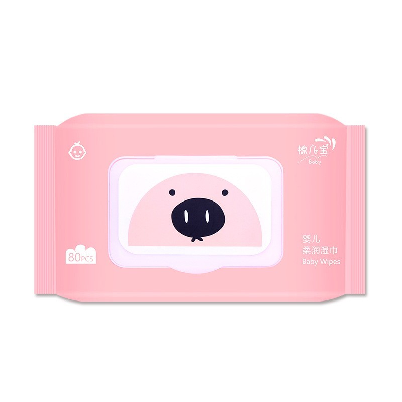 工厂定制湿巾婴儿一次性带盖80抽大包消毒湿纸巾宝宝儿童酒精棉片图2