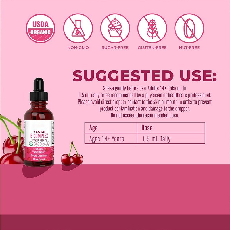 跨境热卖樱桃味复合维生素B酊剂 Vitamins B complex Drops贴牌图3