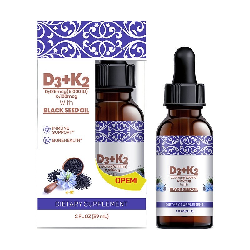 跨境外贸vitamind3k2黑籽油滴剂OEM定制贴牌维生素d3k2黑籽油滴剂图4