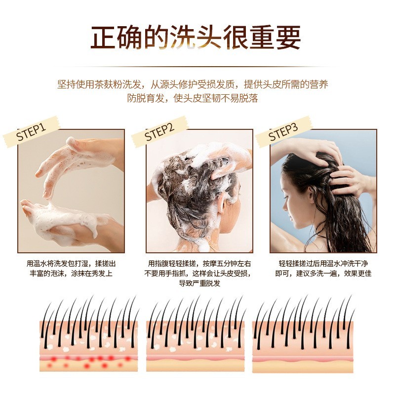 草本茶麸头疗药包洗头洗发粉批发头疗馆养发馆专用草本洗发粉贴牌图2
