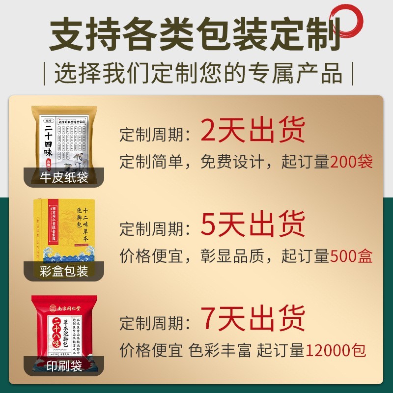 定制泡脚包批发足浴包OEM红花艾叶老姜泡脚包原材料泡脚药包图4