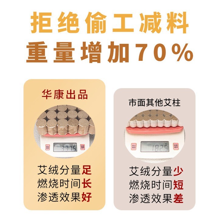 五年陈艾柱艾条石磨艾绒柱厂家灸馆3cm加粗大艾柱艾灸柱图4