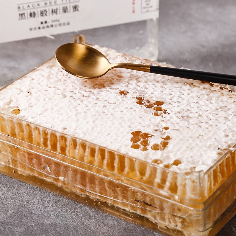 蜂巢蜜虎峰岭原产蜂蜜东北黑蜂椴树蜜500g量大现货OEM定制图3