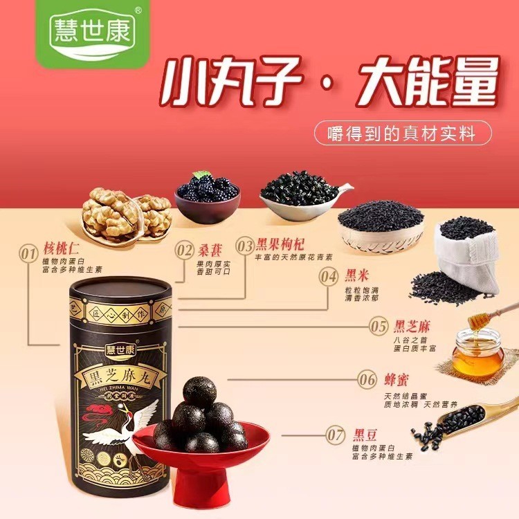 加工定制黑芝麻丸玫瑰丸滋补丸御颜丸养生丸辟谷丸山楂丸OEM贴牌图3