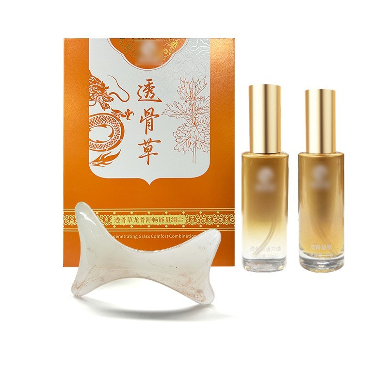 OEM美容院经络疏通肩发热精油 刮痧按摩全身发热透骨草精油套盒图5