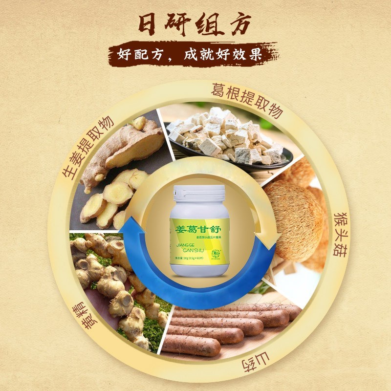 源头工厂oem华以姜黄葛根压片糖果 喝酒应酬猴头菇山药片贴牌加工图4