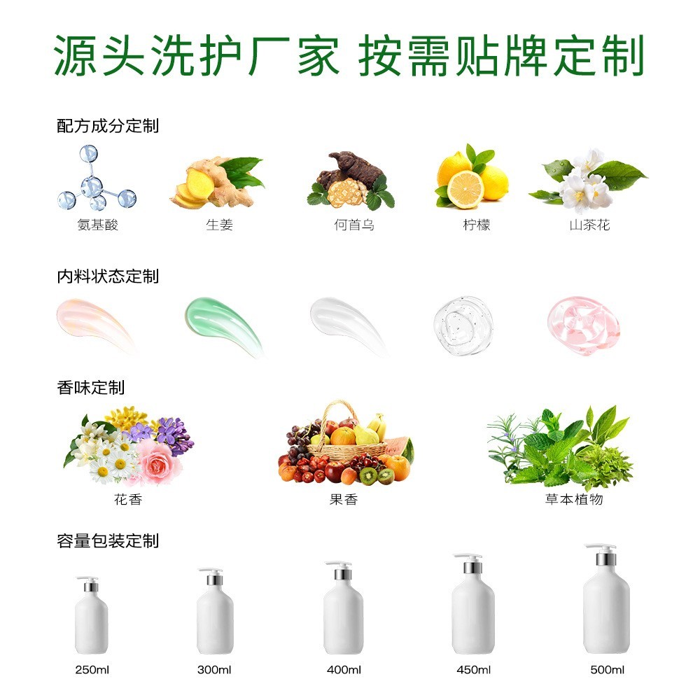 跨境oem植物精华控油蓬松洗发水250ml滋润营养修护柔顺洗发露定制图2