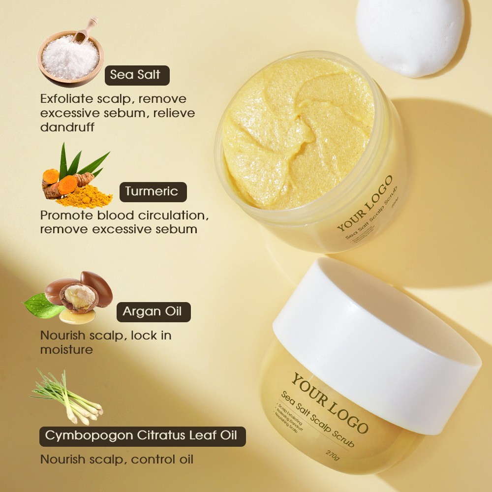 oem贴牌生姜头皮磨砂膏洁发膏净澈控油清爽海盐洗发膏加工定制图3