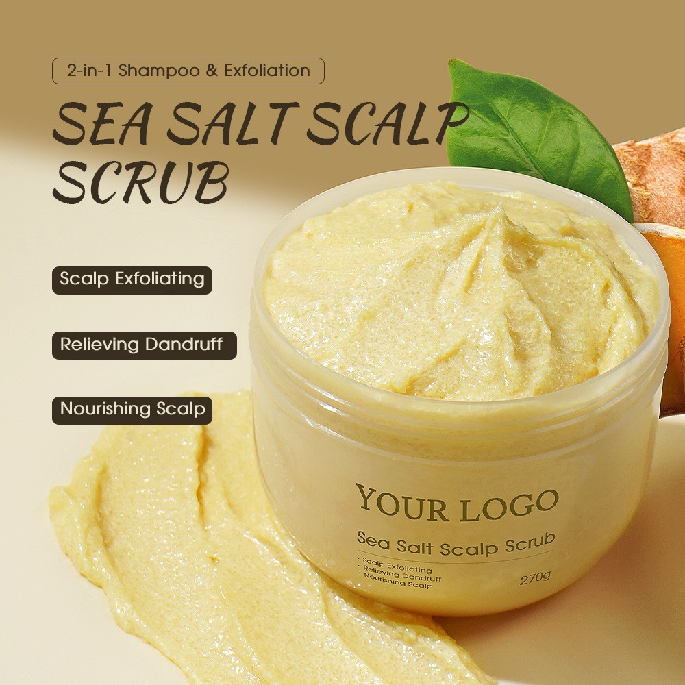 oem贴牌生姜头皮磨砂膏洁发膏净澈控油清爽海盐洗发膏加工定制图4